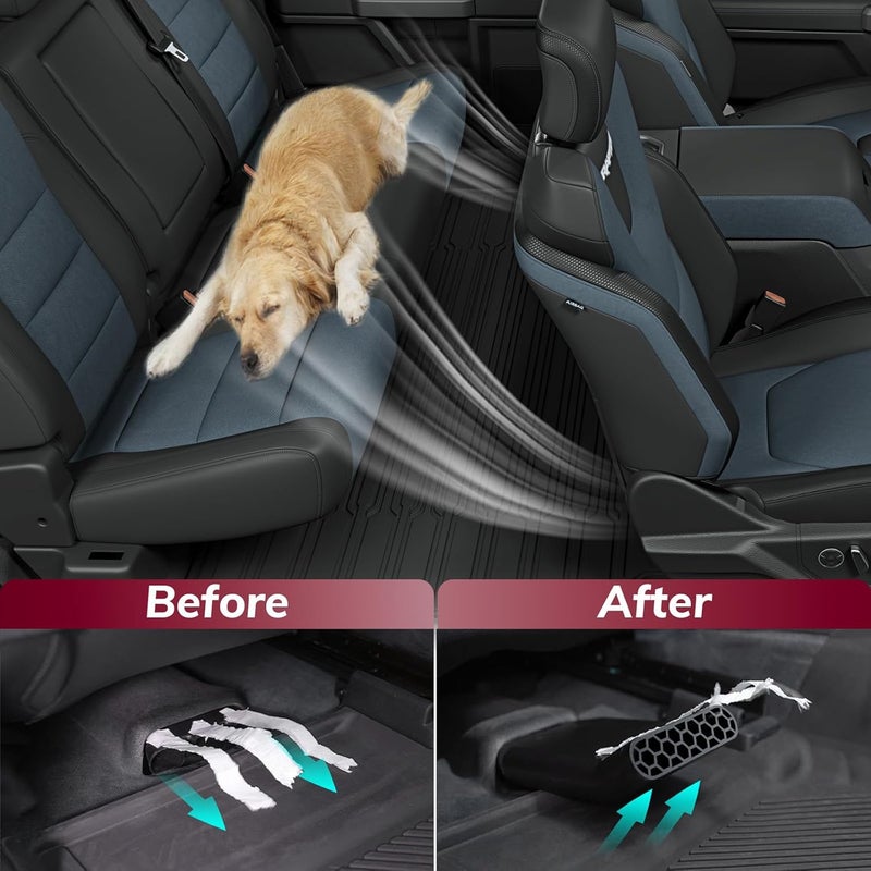 Zelvoro Under Seat Vent Deflectors Rear Floor AC Vent Extenders for Ford F150 2015-2024 Lightning & Raptor, Rear Air Conditioning Vent Directional Deflectors, 2Pcs - Image 3